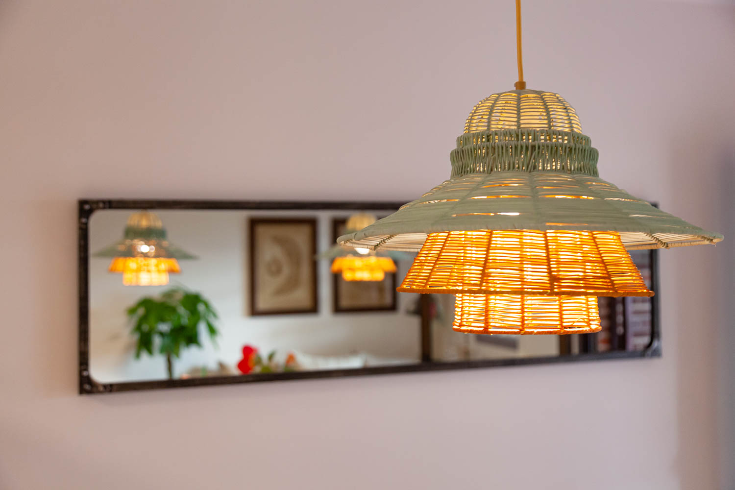 Decoración casa en Las Rozas. Detalle lámpara
